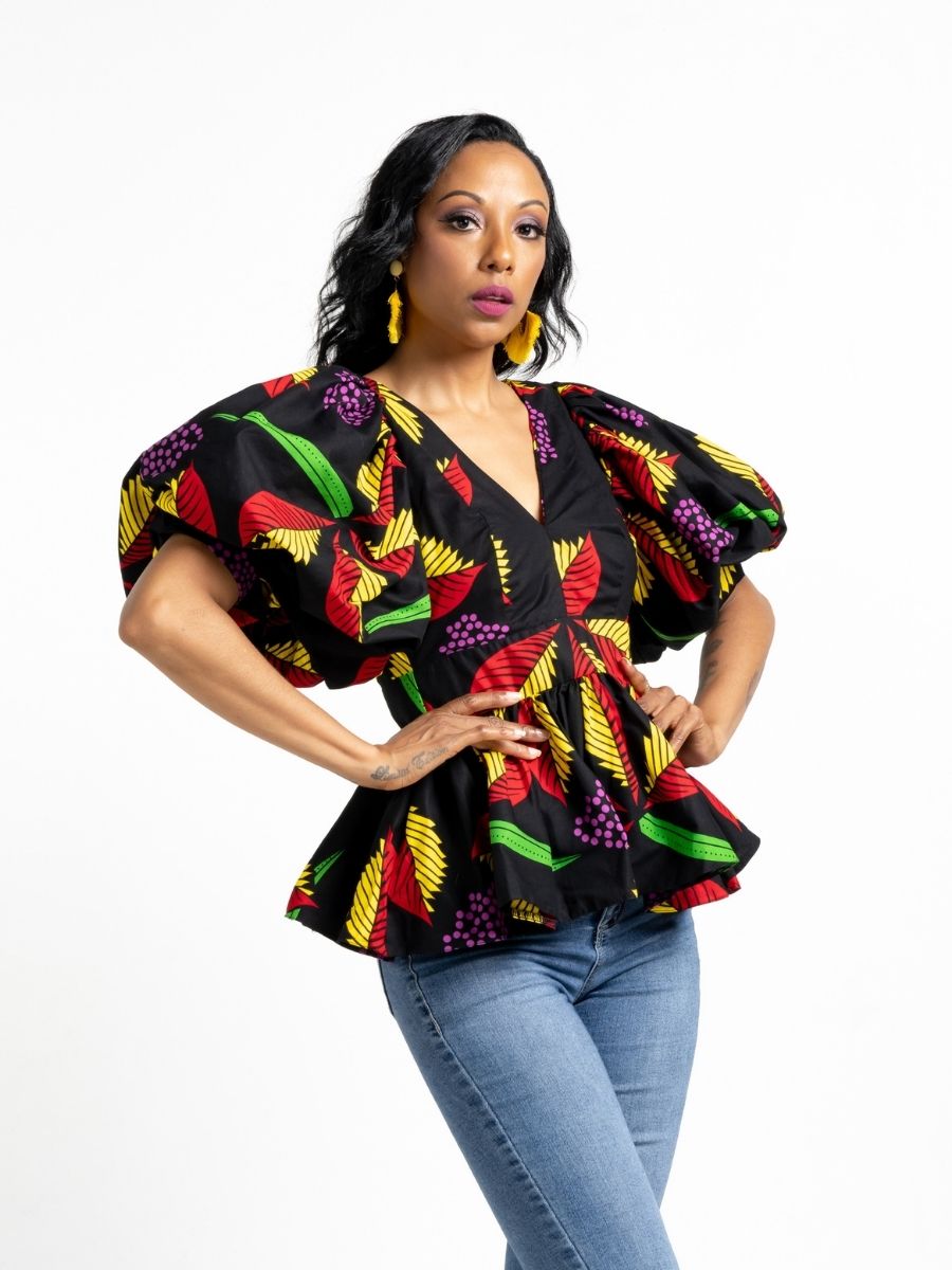 african dress tops designs Moli African Print Women's Top
