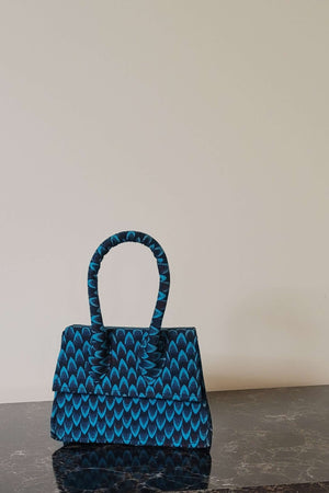 african bag. blue mini bag. One handle bag.