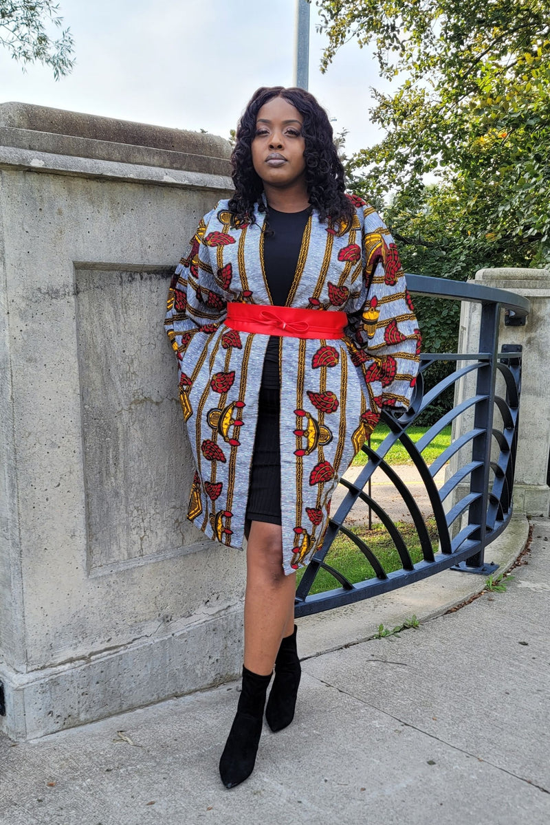Kimono jacket kimono dress African print jacket Cover up Wrap dress Bat -  Afrikrea