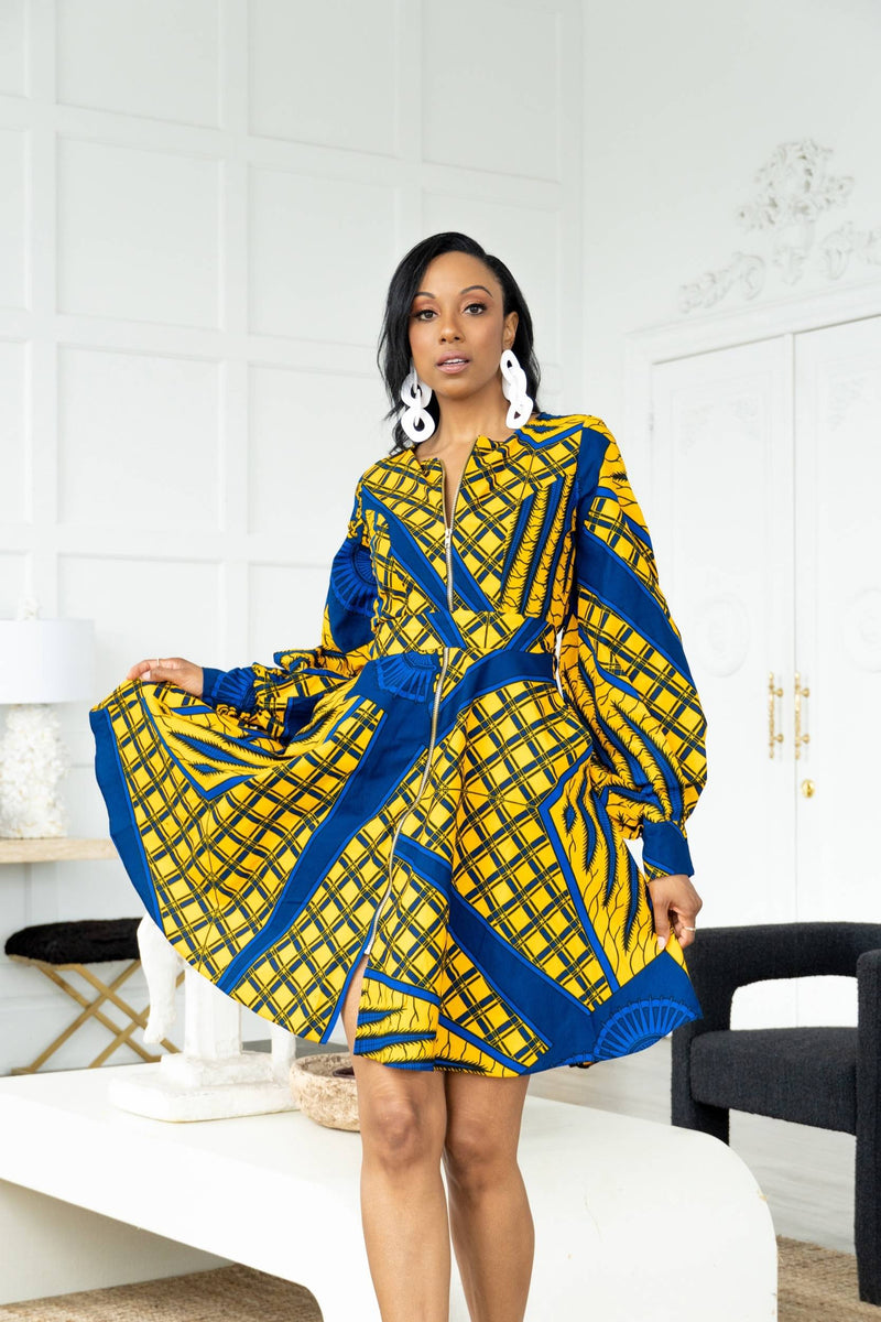 blue african print dress The Amari African print maxi dress – The Dream World