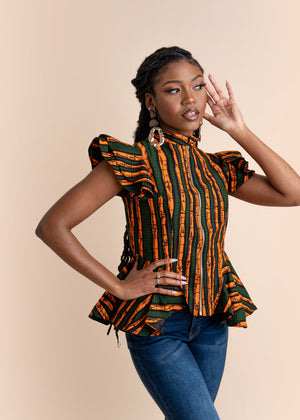 JUSTINA African Print Women's Top