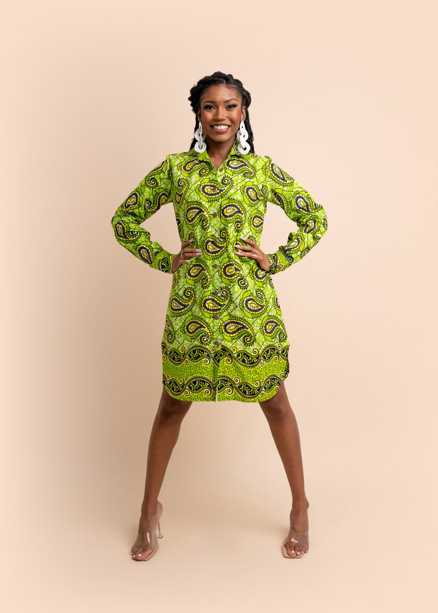 green african print dress Mafarki Green dr Maxi Dress  Hand-Dyed African Print Dress X-Large