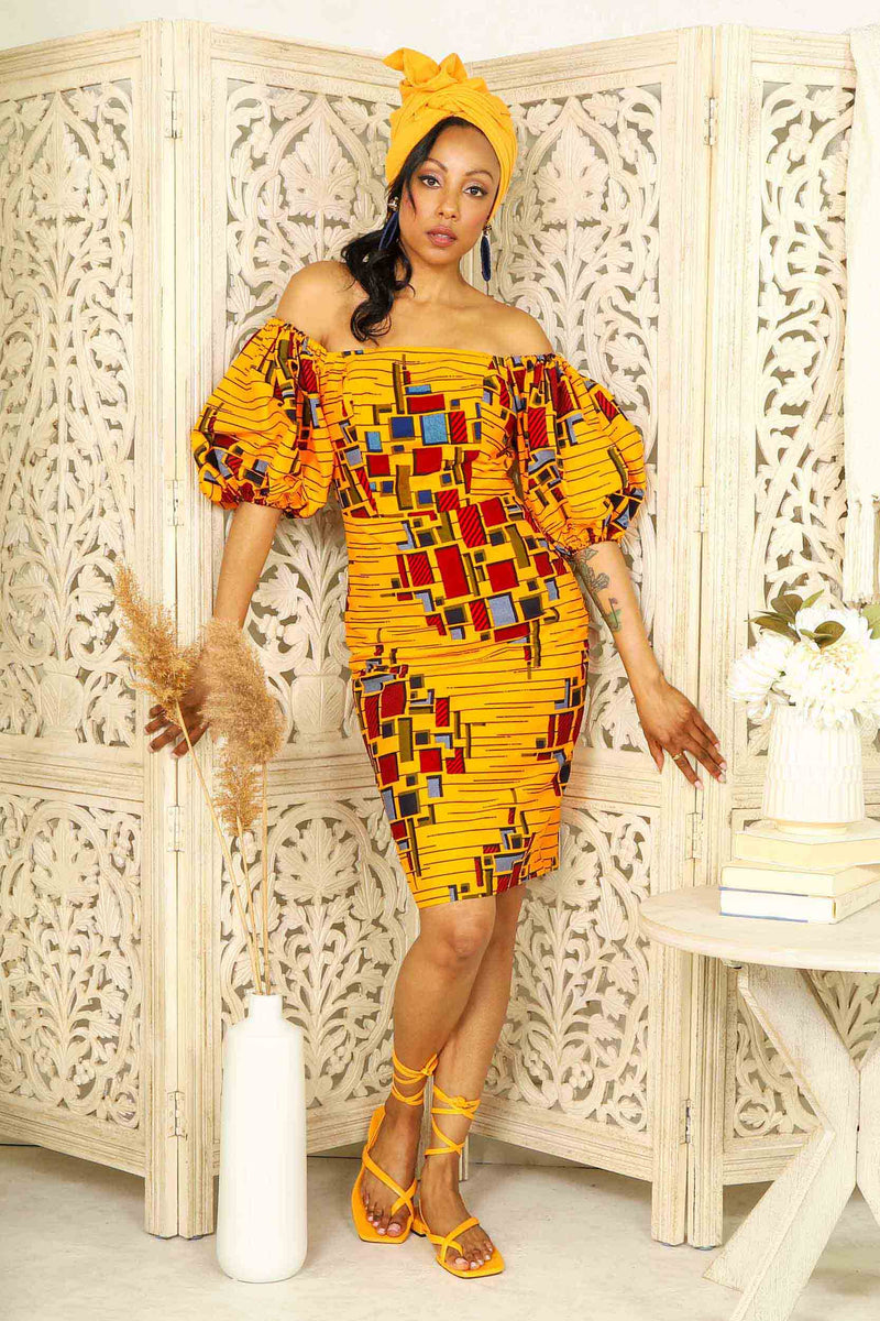 KADELA African Print mini Dress - Kejeo Designs L KADELA African Print mini Dress - Kejeo Designs L