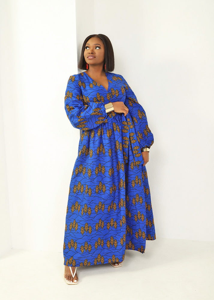 Blue maxi dress, African dresses, african dress, african clothing, ankara dress, african print clothing