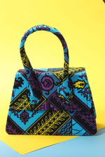 blue mini bag. African hand bag. gift for her