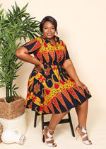 African dresses. Red African dresses for women.