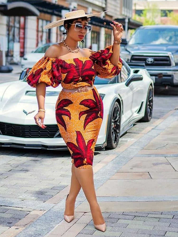 African Style Long Dress Women Cotton Print Kitenge Ankara Bazin X1139 –  Afrinspiration