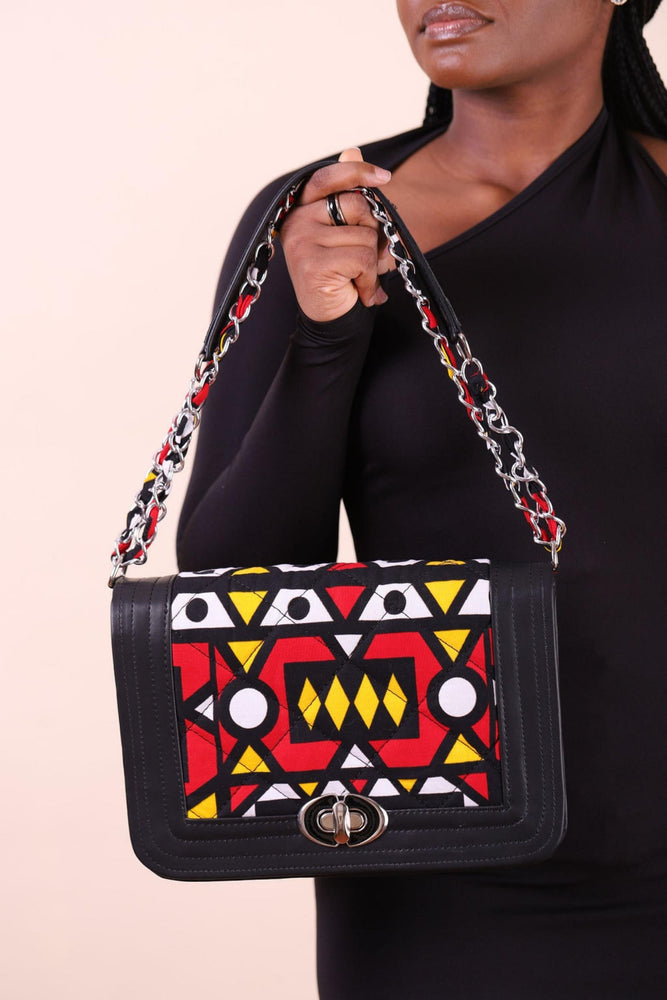 red african shoulder bag. Women's bag. African shoulder bags