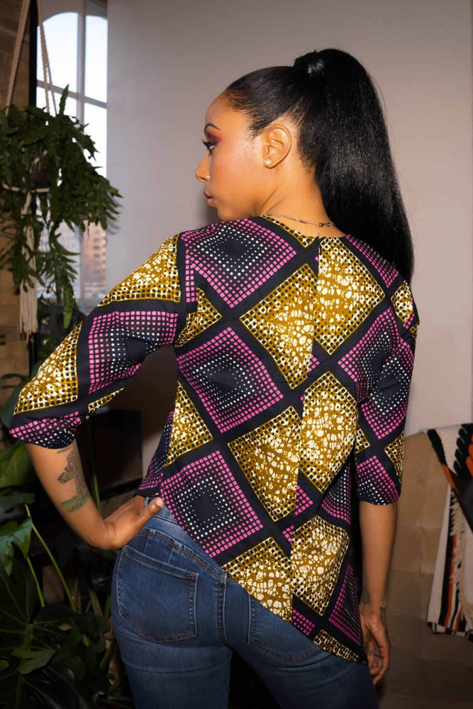 
            
                Load image into Gallery viewer, African print tops for women. Casual top for women. Women&amp;#39;s tops. Printed tops for women
            
        