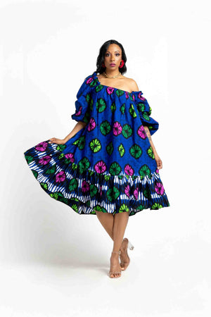 Traditional African Bridesmaid African Print Dresses Blue African