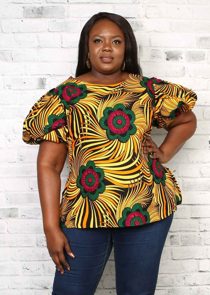 
            
                Load image into Gallery viewer, yellow top for women. plus size top. african top. african shirt.
            
        
