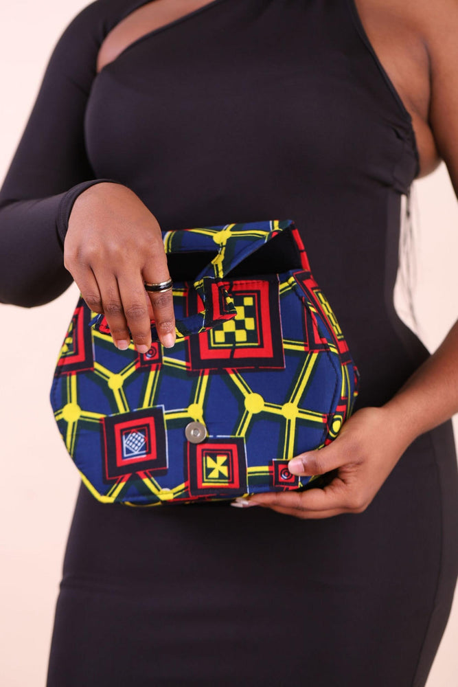 
            
                Load image into Gallery viewer, Blue African bag. Blue African purse
            
        