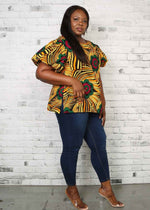 yellow top for women. plus size top. african top. african shirt.