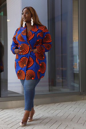 Blue African Dress Blazer for Women- African Dresses - Kejeo Designs –  KEJEO DESIGNS