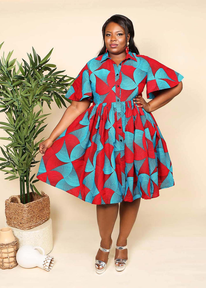 Layla African Print Midi Dress