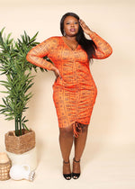 African clothing for women. African dress for women. Orange dress