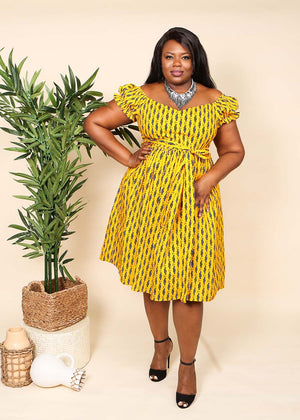 
            
                Load image into Gallery viewer, African clothing for women. African dress for women. summer dress. Yellow dress. sundress
            
        