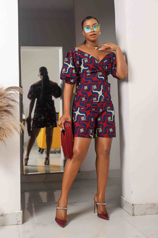 African print clothing. African pint jumpsuit. Jumpsuit for women. Red jumpsuit for women.
