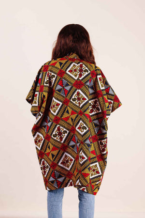
            
                Load image into Gallery viewer, Kimono jacket. cover up piece. Women&amp;#39;s jacket. African clothing for women.
            
        