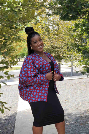 red jacket for women. red kimono jacket for women. Plus size top. african tops for women.