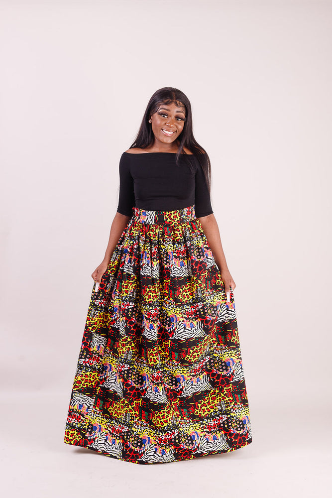 long skirt dress design Floral Chiffon Maxi Skirt: High Waist A-line Long Skirt