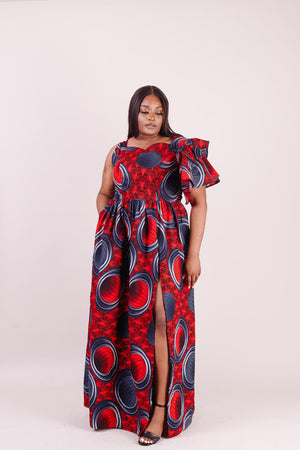 
            
                Load image into Gallery viewer, Red African dresses for women - Kejeo Designs
            
        