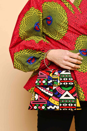 pink handbag. african handbag. african print handbag for women