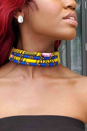 
            
                Load image into Gallery viewer, African Print Layered Choker Necklace (4-Layers)
            
        