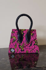 CLARISSA African Print Mini Bag (Leather Handle)
