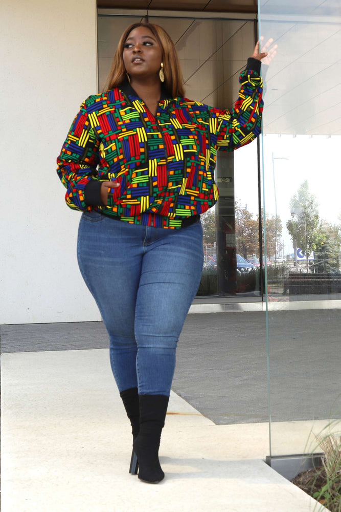 
            
                Load image into Gallery viewer, bomber jackets women. african print jackets
            
        