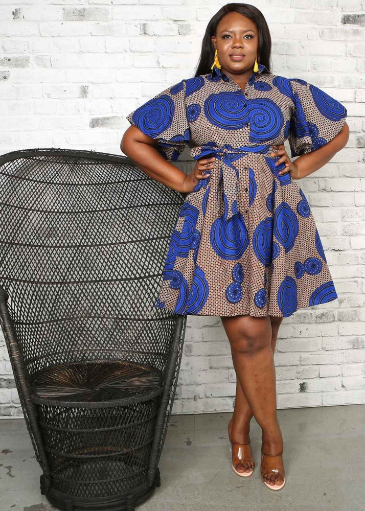 Sabrina Short Sleeve Flared African Print Dress For Women- African Dre KEJEO DESIGNS Sabrina Short Sleeve Flared African Print Dress For Women- African Dre KEJEO DESIGNS