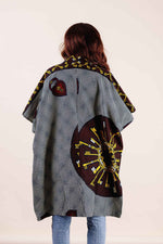Grey kimono jacket. Women's kimono jacket. African kimono. african clothing. casual jacket