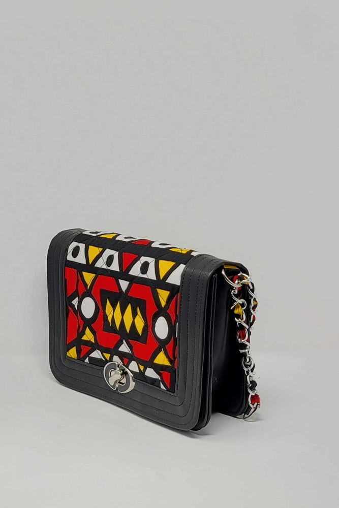 african print bag with strap. Shoulder bag. Red bags.