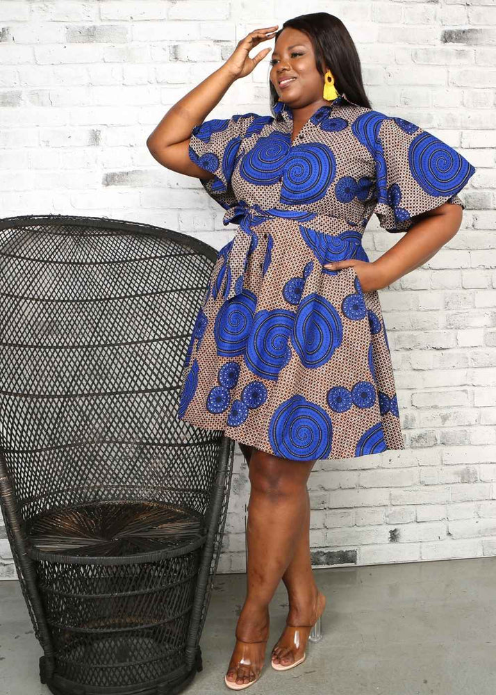 Sabrina Short Sleeve Flared African Print Dress For Women- African Dre KEJEO DESIGNS Sabrina Short Sleeve Flared African Print Dress For Women- African Dre KEJEO DESIGNS