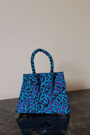african print bag. african bag. mini bag. Blue mini bag. FLoral mini bag.