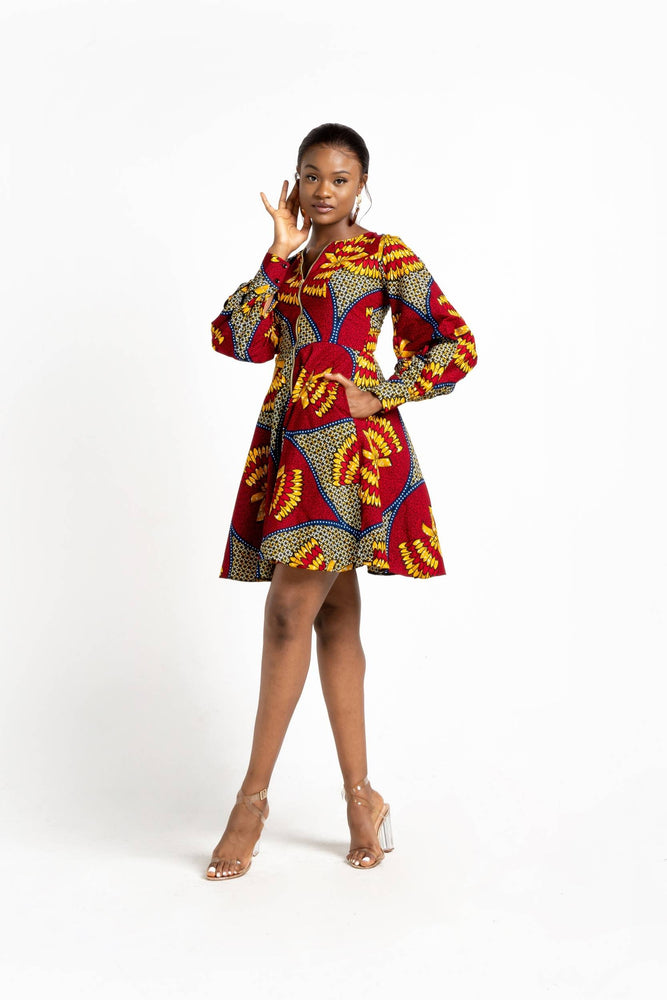 Red African dress for women
