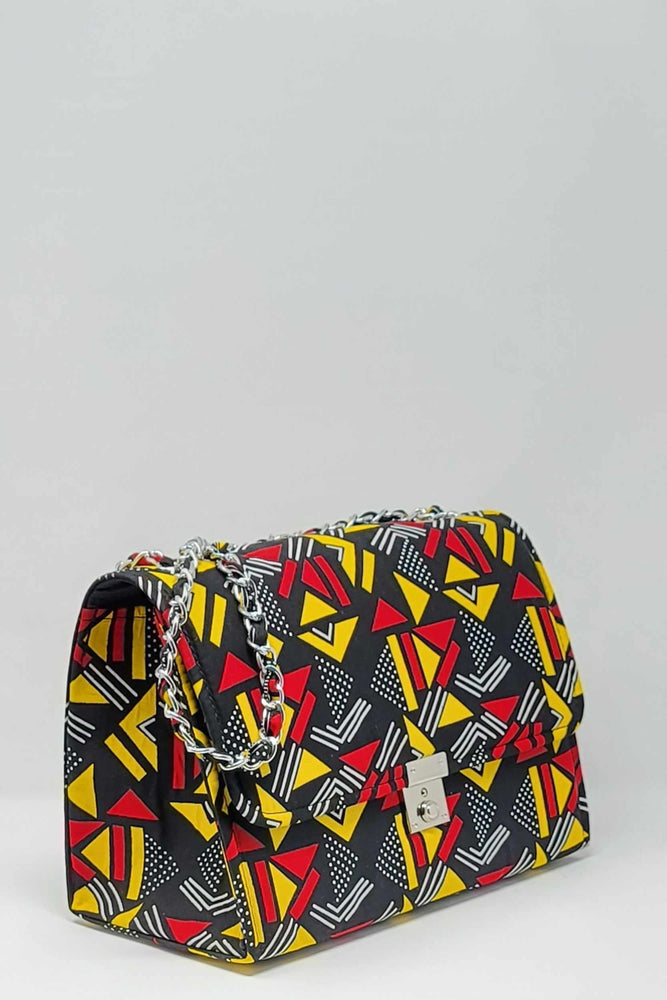 African print bag. African bag. Large bag for women. African print bag. Black and red bag.