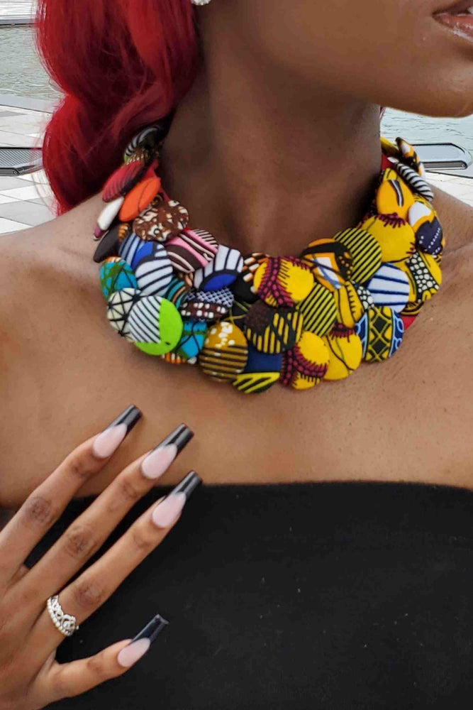 African necklace. Multicolor necklace. Necklaces for women