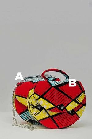 Round mini bags. Small mini bag with chain. Red crossbody bags