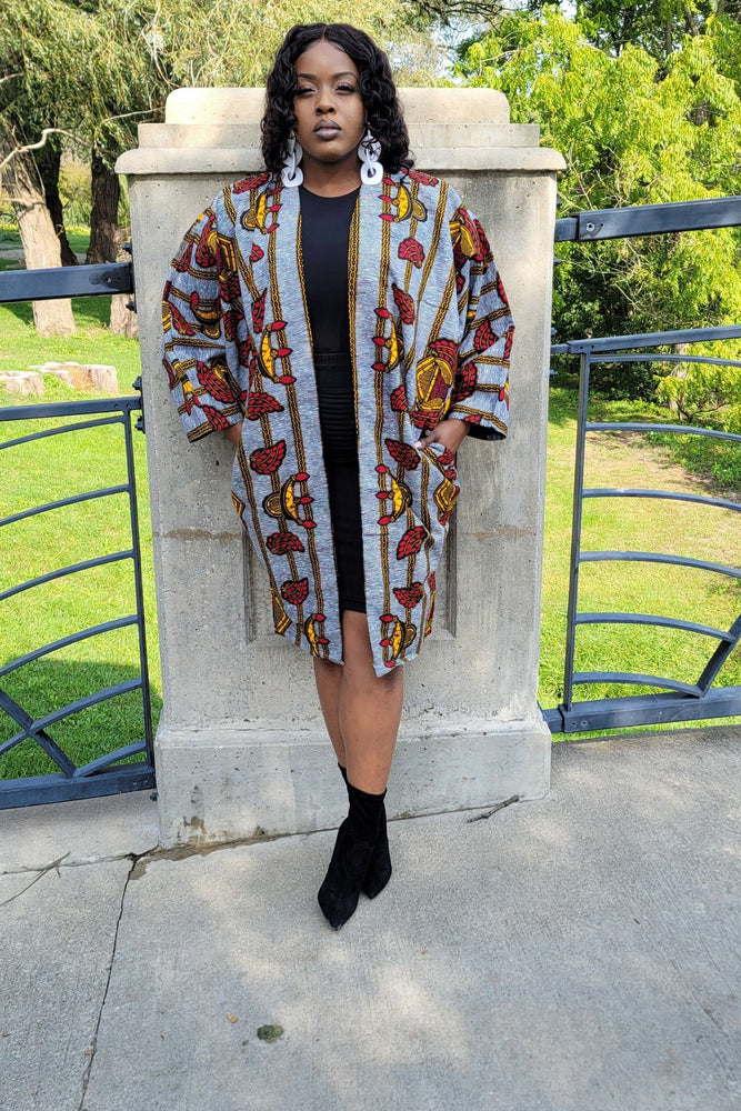 Street Style Kimono Jacket Solia African Print Women's Kimono Jacket