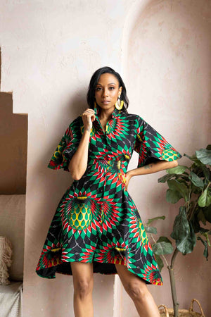 casual african dresses Bintarealwax African Long Sleeve Dresses for Women Party Wedding Casual Date Dashiki African Dresses for Women Y3819, Women's, Size: Medium