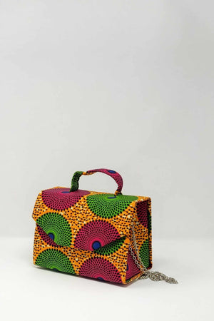 Orange bag. African bag for women. African mini bag for women. Crossbody bag for women