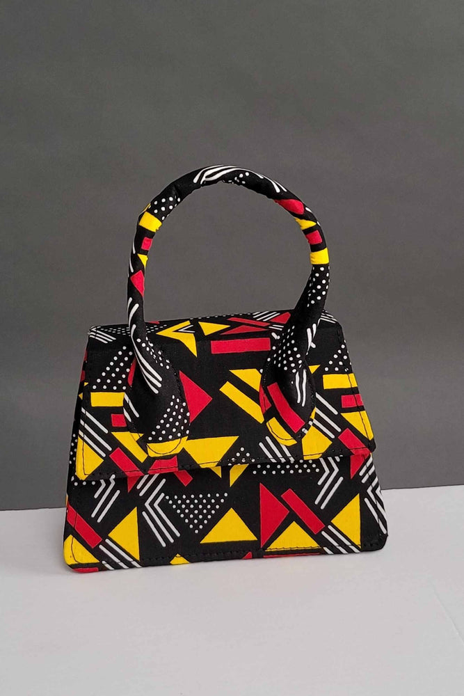 
            
                Load image into Gallery viewer, black and yellow mini bags. African mini purse. African Print mini purse. African print small purse.
            
        