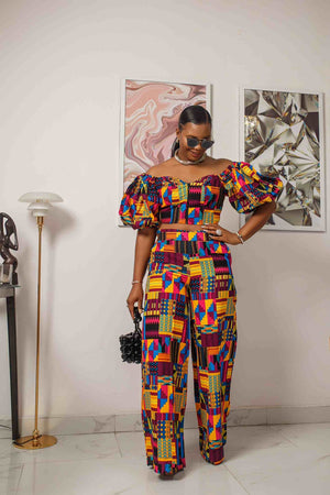 ALISA African Print Crop Top for Women