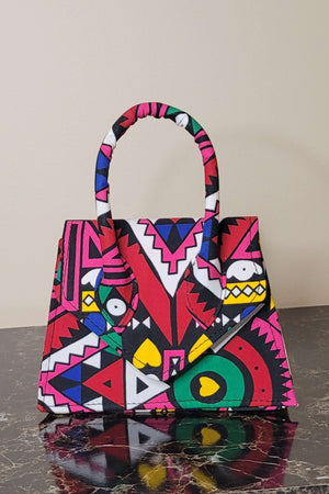 pink fashion bag. african bag. ankara bag