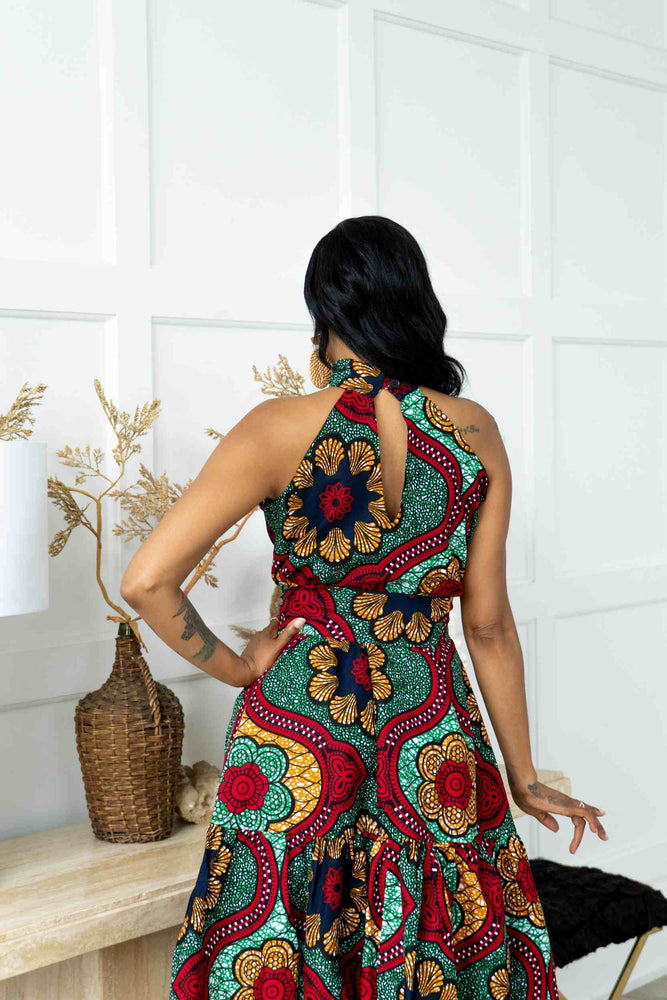 MERA African Print Midi Women' Dress (Haltered Neck) MERA African Print Midi Women' Dress (Haltered Neck)