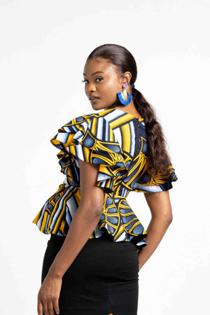 peplum tops. Peplum tops womens. Yellow peplum tops womens. Africa tops. African tops.