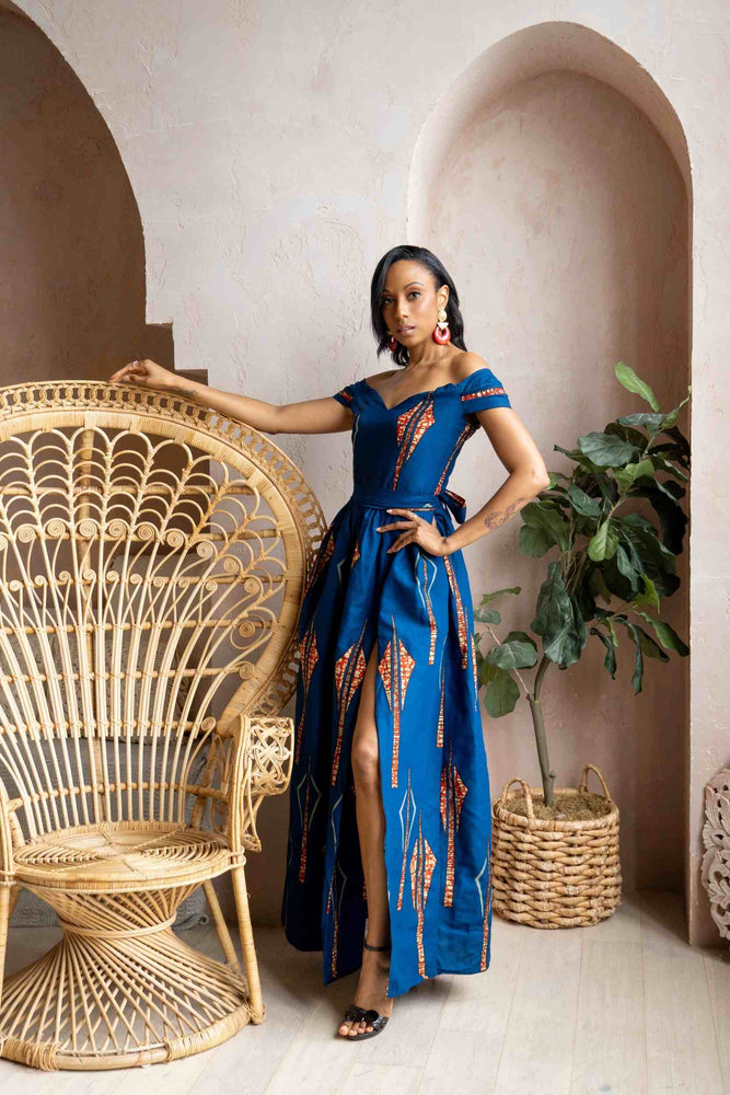 
            
                Load image into Gallery viewer, Blue maxi dresses. African dresses. Maxi dresses for parties. Wedding guest dresses. Long dresses for plus size.
            
        