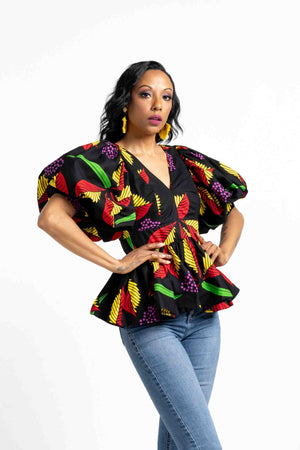 Black African Tops for women- African Clothing Women- Kejeo Designs – KEJEO  DESIGNS