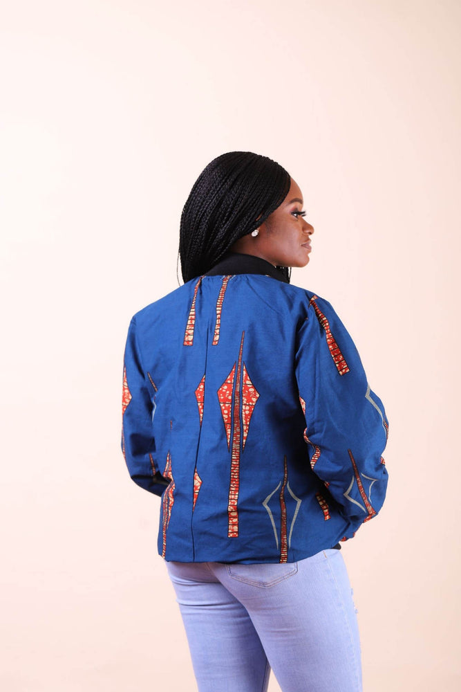 African jacket. African blue jacket.